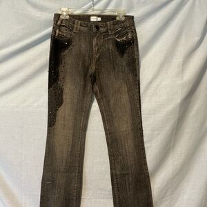 Women’s NOS Black Embellished Sequins Y2K Jeans